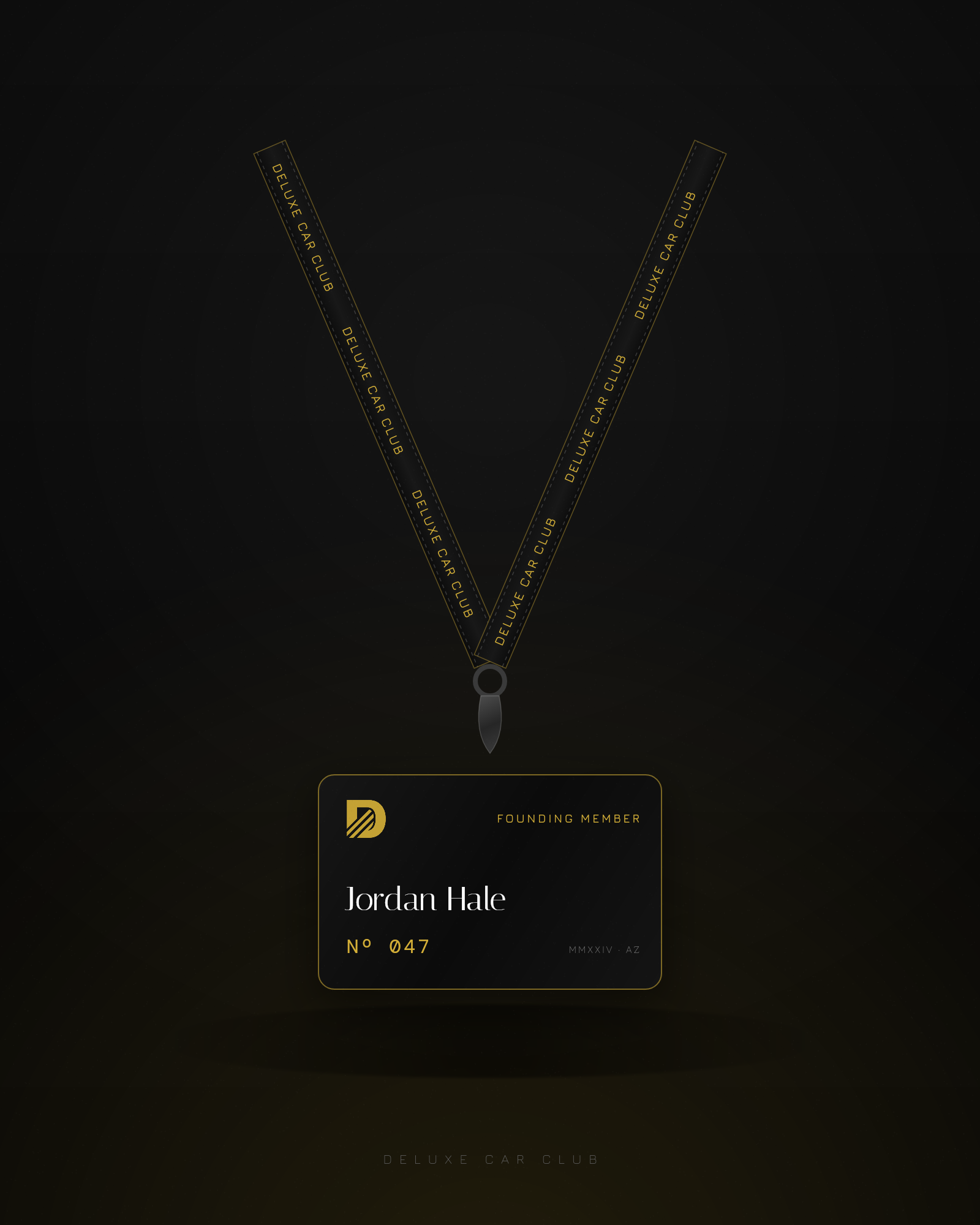 Founding Credential Lanyard — Black / Silver jacquard