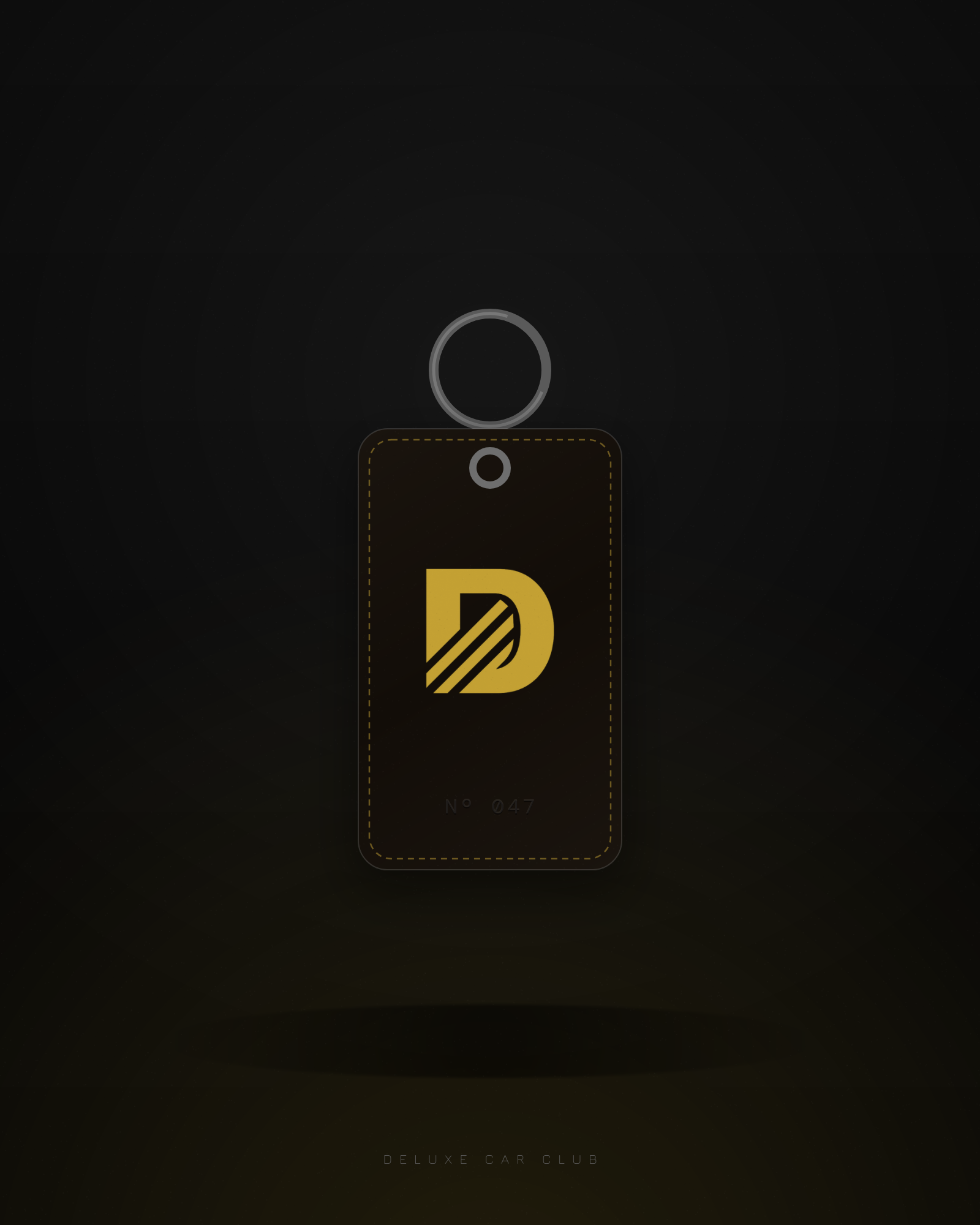 Leather Key Tag — Onyx / Silver foil