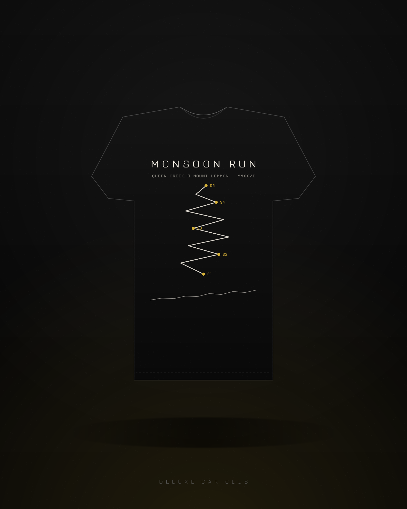 Rally Program Tee — Black / Bone ink / Silver accents
